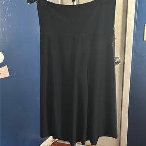 Black Midi A-Line Skirt for Work